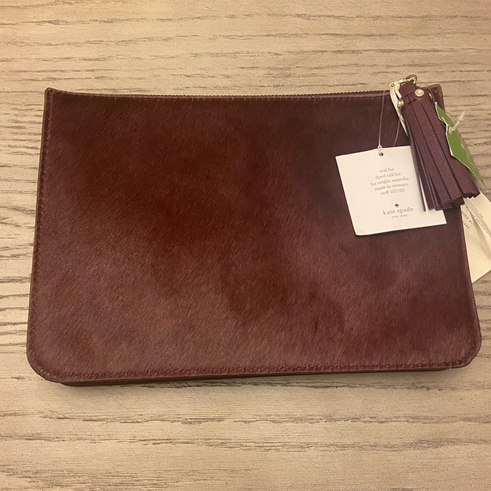 Kate Spade Plum Calfskin Clutch Bag - Picture 3 of 10